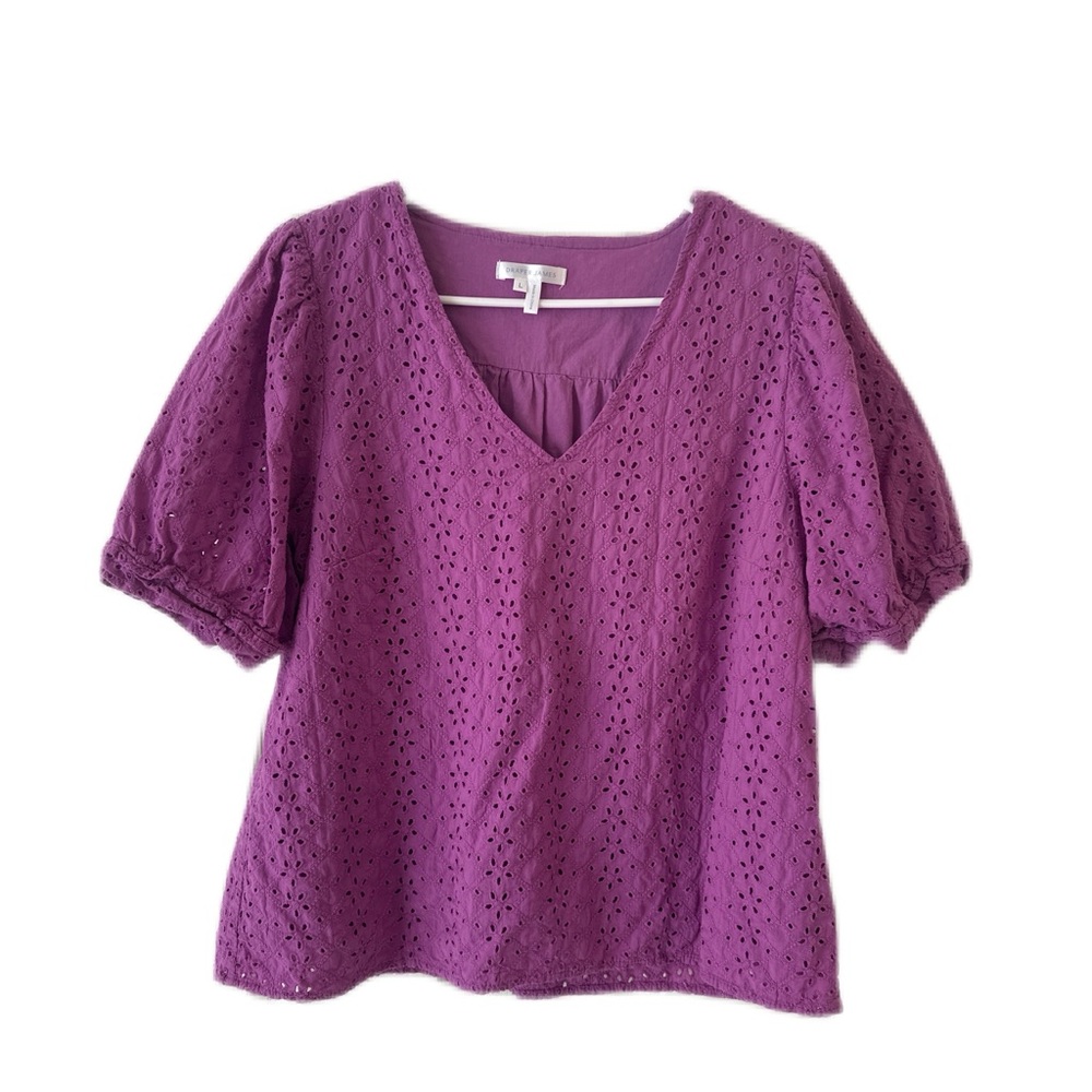 Draper James Purple Eyelet Women's Top